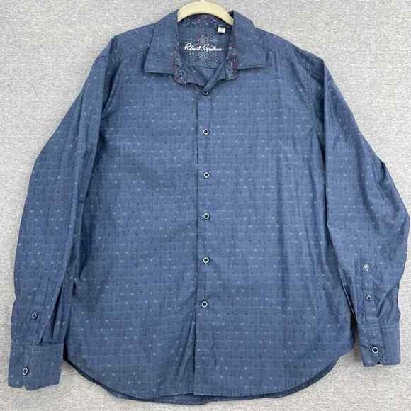 Robert Graham Other - Robert Graham Shirt Mens 2XL Blue Button Up Long Sleeve Contrast Cuffs Classic
